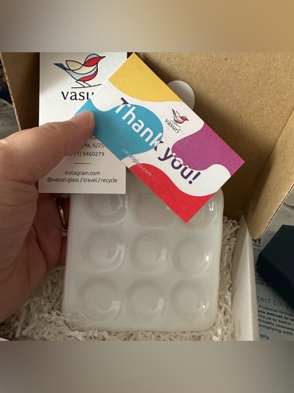 New- Vasuri glass palette- in box